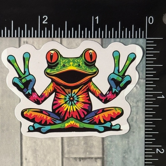 🌀10/$10🌀 Psychedelic Frog Reusable Waterproof Vinyl Sticker Decal - Picture 1 of 1